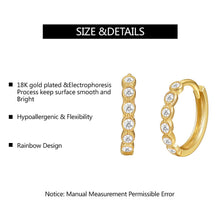 Load image into Gallery viewer, 429 E 18K Gold Over 925 Sterling Silver Cubic Zirconia Huggie Hoop Earrings