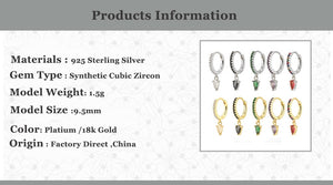 176 Andywen 18K Gold/Platinum 925 Sterling Silver Water Drop CZ Hoop Earrings