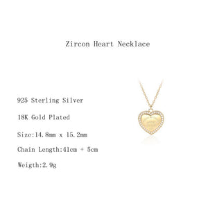 982 Silvology Sterling Silver CZ Heart Pendant Necklace "Please Return To New York"