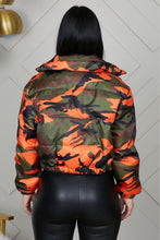 Load image into Gallery viewer, 352 Comfy Apparel Store Short High Collar Zipper Camouflage Print Parka Coats Plus