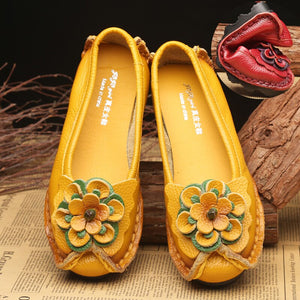 1422 Genuine Leather Oxford Flats Loafers Five Flowers Shoes