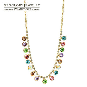 822 Neoglory 14K Gold Plated Austria Crystal & Auden Rhinestone Pendant Necklace